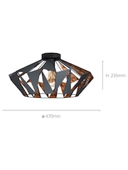 Eglo Black/Copper Carlton 6 1 Light Ceiling Light - Image 4 of 5