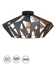 Eglo Black/Copper Carlton 6 1 Light Ceiling Light - Image 5 of 5