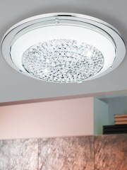 Eglo Chrome/White Acolla 1 Light Ceiling Light - Image 1 of 3