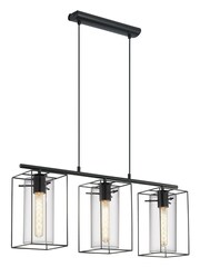 Eglo Black Loncino 3 Light Glass Ceiling Light Pendant - Image 3 of 4