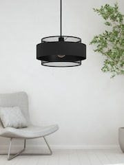 Eglo Black Bazely 1 Light Mesh Ceiling Light Pendant - Image 1 of 3