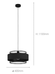 Eglo Black Bazely 1 Light Mesh Ceiling Light Pendant - Image 3 of 3