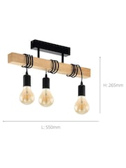 Eglo Black Townshend 3 Light Ceiling Light - Image 4 of 5