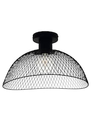 Eglo Black Pompeya 1 Light Industrial Mesh Ceiling Light - Image 2 of 3
