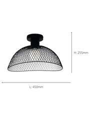 Eglo Black Pompeya 1 Light Industrial Mesh Ceiling Light - Image 3 of 3