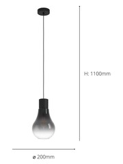 Eglo Black Chasely 1 Light Ombre Ceiling Light Pendant - Image 3 of 3