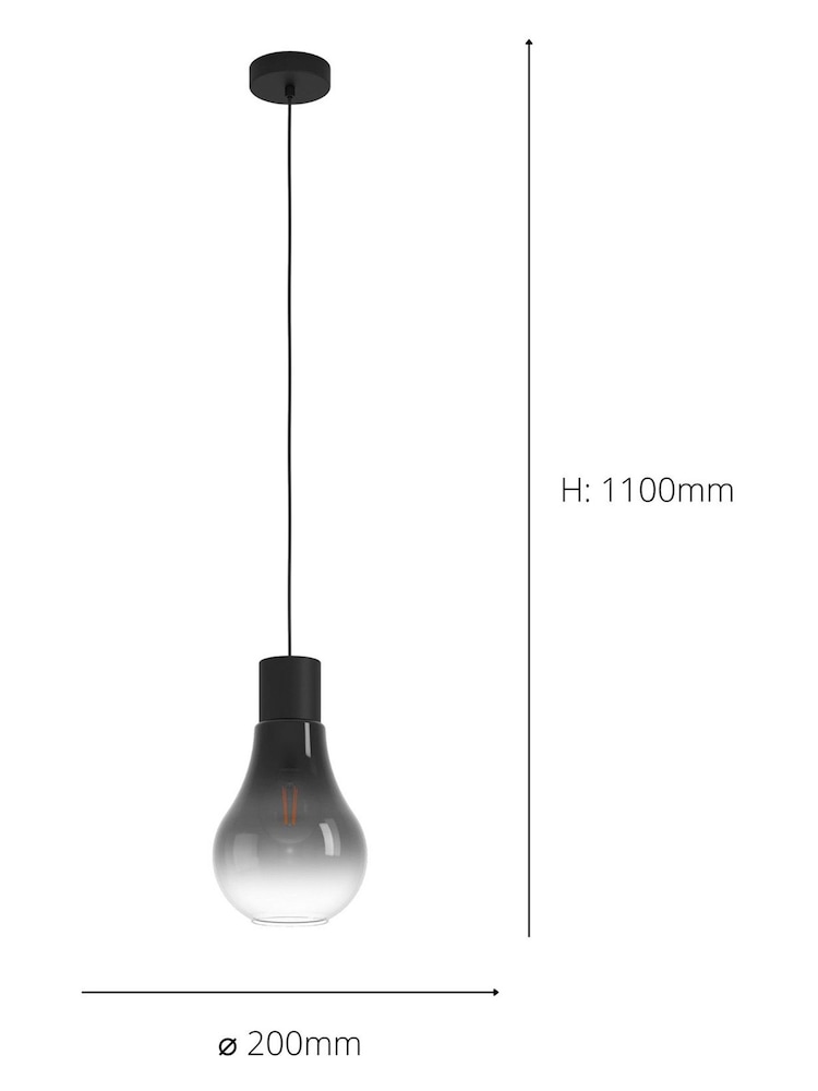 Eglo Black Chasely 1 Light Ombre Ceiling Light Pendant - Image 3 of 3