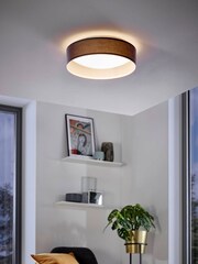 Eglo Grey Pasteri 1 Light Fabric Ceiling Light - Image 1 of 3