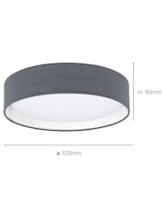 Eglo Grey Pasteri 1 Light Fabric Ceiling Light - Image 3 of 3