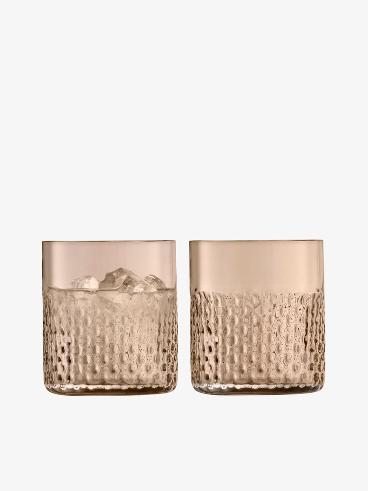 LSA International Set of 2 Taupe Wicker 330ml Tumblers - Image 4 of 4