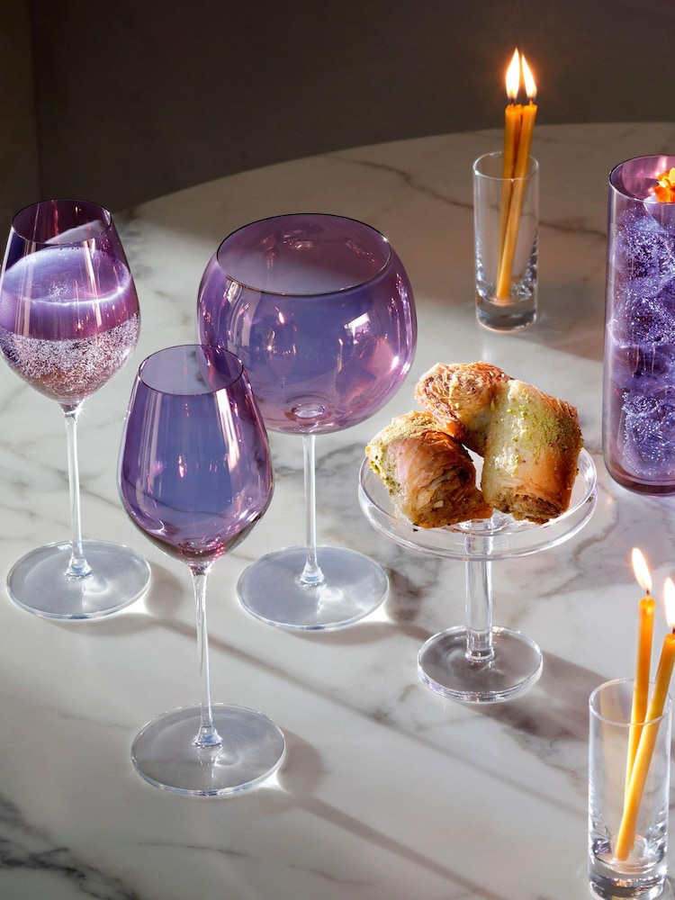 LSA International Purple Set 4 Aurora Balloon Polar Violet Gin Glasses - Image 1 of 3 LSA International Purple Set 4 Aurora Balloon Polar Violet Gin Glasses - Image 1 of 3