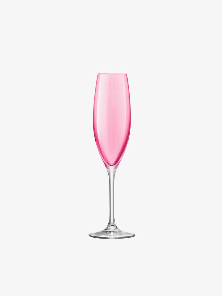 LSA International Set of 4 Pink Pastel Polka 225ml Champagne Flutes - Image 2 of 4