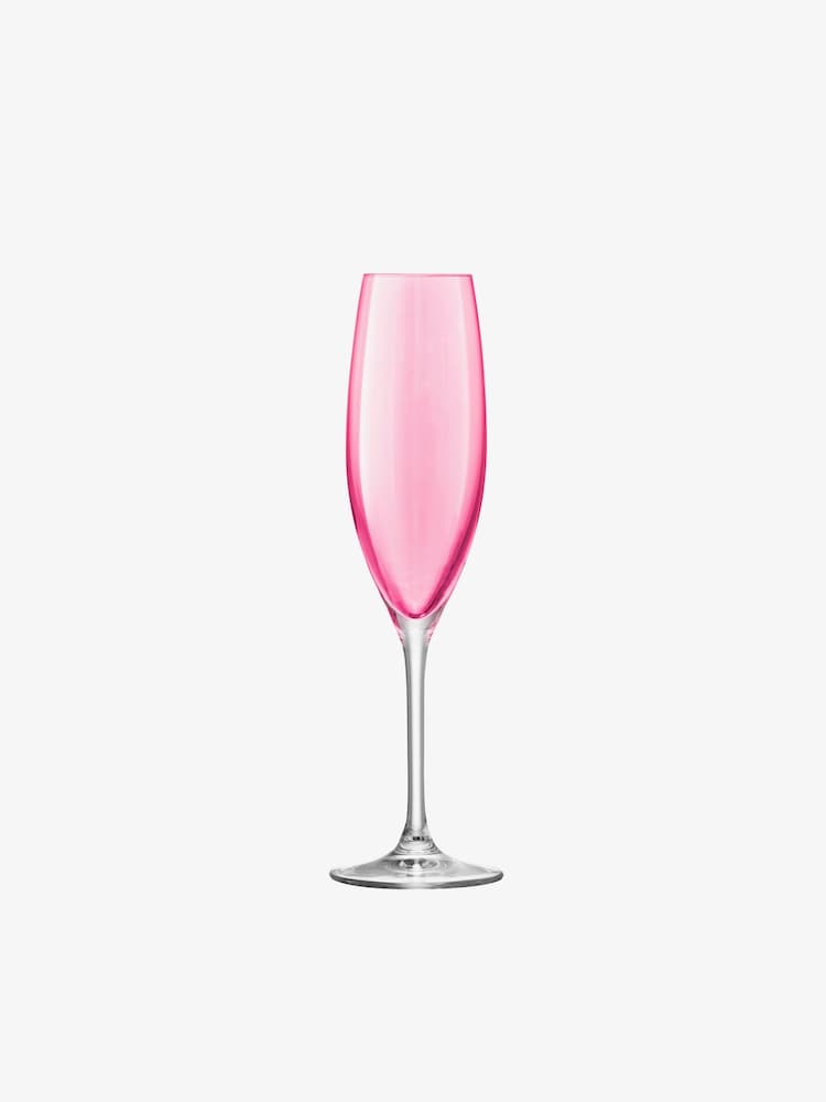 LSA International Set of 4 Pink Pastel Polka 225ml Champagne Flutes - Image 2 of 4 LSA International Set of 4 Pink Pastel Polka 225ml Champagne Flutes - Image 2 of 4