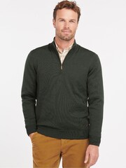 Barbour® Green Gamlin Half Zip Wool Jumper - Image 1 of 7