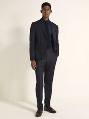 MOSS x Barberis Blue Tailored Fit Check Jacket - Image 1 of 5