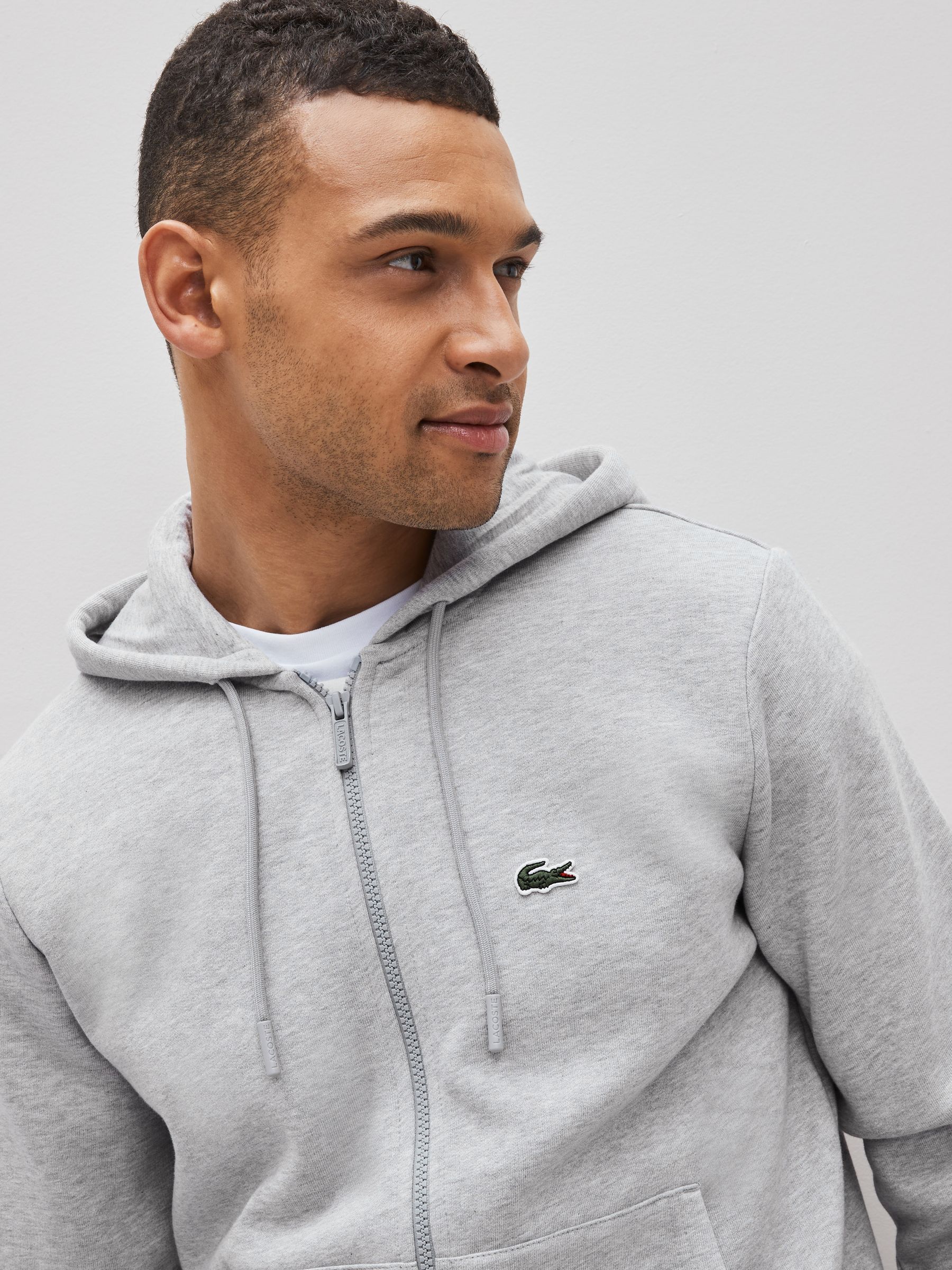 Lacoste Grey Zip Up Hoodie | Laura Ashley