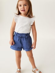 Navy Blue Chino Tie Belt Shorts (3mths-7yrs) - Image 2 of 6