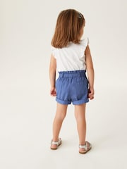 Navy Blue Chino Tie Belt Shorts (3mths-7yrs) - Image 3 of 6
