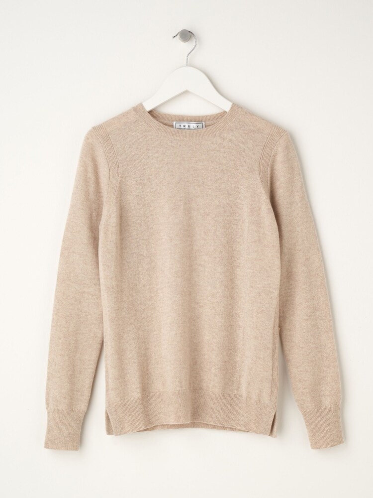 Truly oatmeal Cashmere Crew Jumper - Image 4 of 4