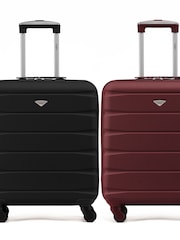 Flight Knight EasyJet Overhead 4 Wheel ABS Hard Case Cabin Carry On Suitcase 56x45x25cm  Set Of 2 - Image 1 of 7