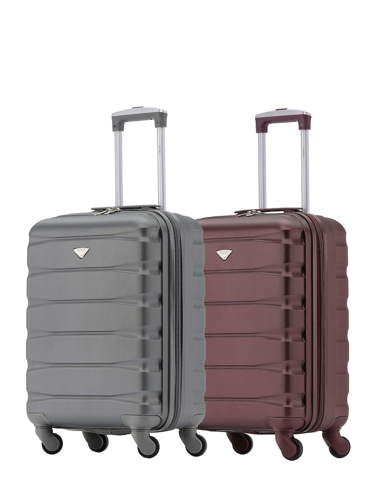 Antracita + Burdeos - Juego de 2 maletas de cabina rígidas de 4 ruedas de 55x40x20cm para prioridad de Ryanair de Flight Knight - Imagen 1 de 8 Antracita + Burdeos - Juego de 2 maletas de cabina rígidas de 4 ruedas de 55x40x20cm para prioridad de Ryanair de Flight Knight - Imagen 1 de 8