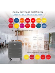 Antracita + Burdeos - Juego de 2 maletas de cabina rígidas de 4 ruedas de 55x40x20cm para prioridad de Ryanair de Flight Knight - Imagen 4 de 8