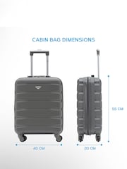 Antracita + Burdeos - Juego de 2 maletas de cabina rígidas de 4 ruedas de 55x40x20cm para prioridad de Ryanair de Flight Knight - Imagen 6 de 8