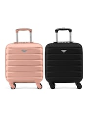 Flight Knight EasyJet Underseat 45x36x20cm 4 Wheel ABS Hard Case Cabin Carry On Suitcase Set Of 2 - Image 1 of 9