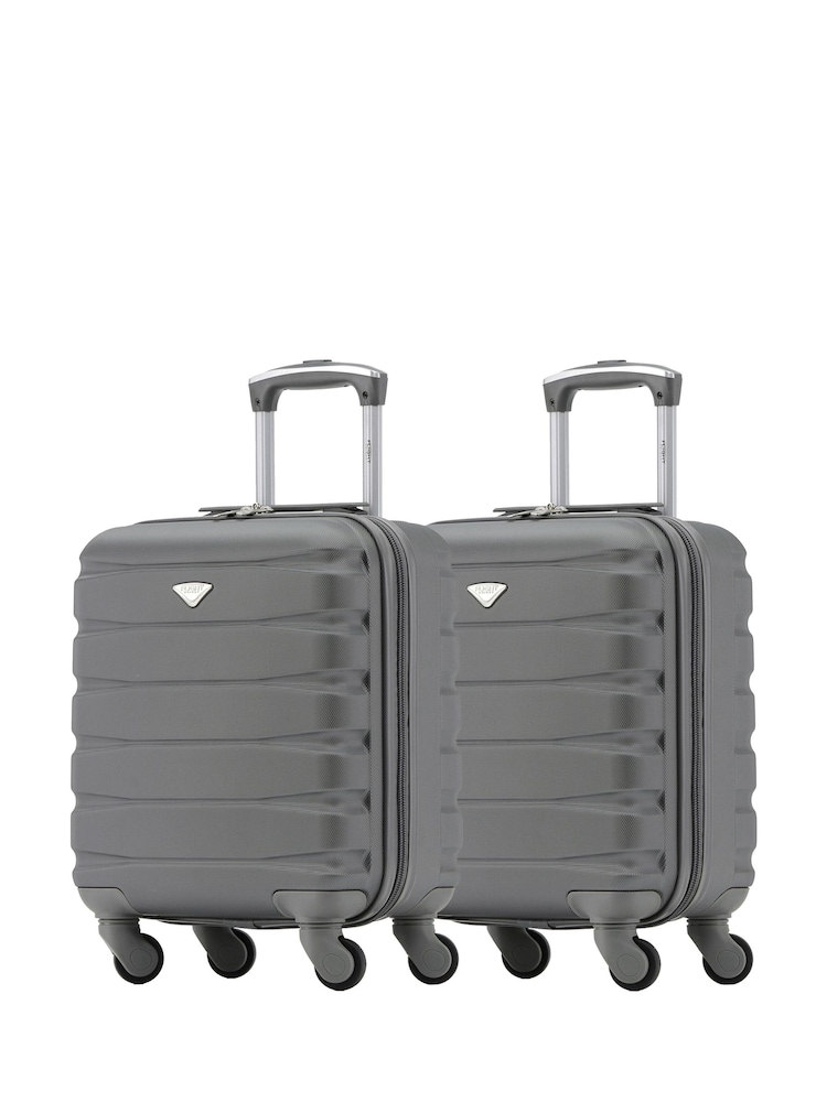 Antracita + Antracita - Set de 2 maletas con diseño rígido de cabina con 4 ruedas de 45x36x20 cm para colocar bajo el asiento Easyjet de Flight Knight - Imagen 1 de 10 Antracita + Antracita - Set de 2 maletas con diseño rígido de cabina con 4 ruedas de 45x36x20 cm para colocar bajo el asiento Easyjet de Flight Knight - Imagen 1 de 10