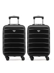 Flight Knight EasyJet Overhead 55x35x20cm Hard Shell Cabin Carry On Case Suitcase Set Of 2 - Image 1 of 10