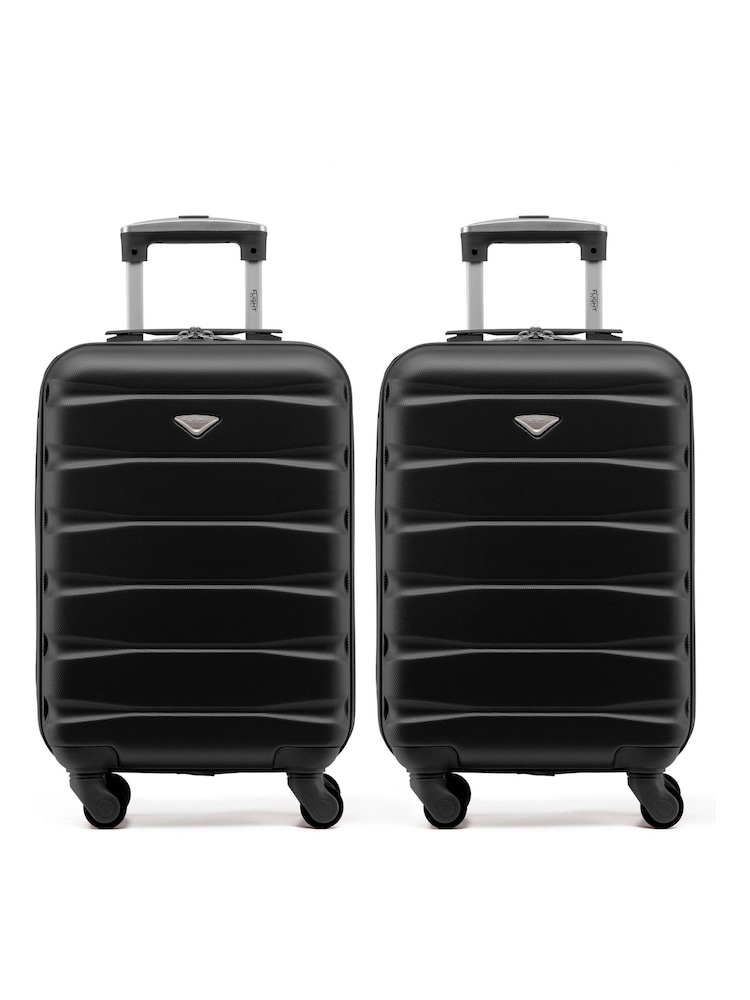 Flight Knight EasyJet Overhead 55x35x20cm Hard Shell Cabin Carry On Case Suitcase Set Of 2 - Image 1 of 10
