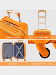 Oranje/zwart - Flight Knight - Grote lichtgewicht incheckkoffer met harde buitenkant en 4 wieltjes - Image 3 of 7