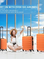Flight Knight Orange/Black Medium Hardcase Lightweight Check In Suitcase With 4 Wheels - Image 3 of 7