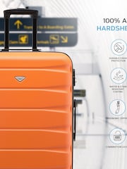 Flight Knight Orange/Black Medium Hardcase Lightweight Check In Suitcase With 4 Wheels - Image 4 of 7