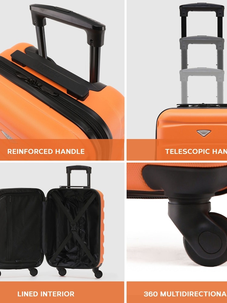 Flight Knight Orange/Black Medium Hardcase Lightweight Check In Suitcase With 4 Wheels - Image 7 of 7
