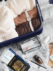 Flight Knight Navy Medium Hardcase Lightweight Check In Suitcase With 4 Wheels - Image 2 of 5