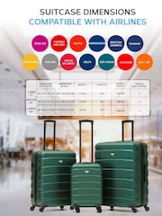 Flight Knight Forest Green/Black Medium Hardcase Lightweight Check In Suitcase With 4 Wheels - Image 4 of 7