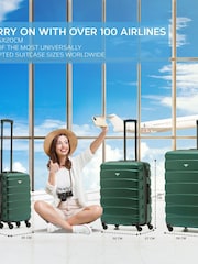 Flight Knight Forest Green/Black Medium Hardcase Lightweight Check In Suitcase With 4 Wheels - Image 7 of 7