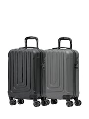 Flight Knight Easy Jet Hard Shell Cabin Carry On Case Suitcase 55x35x20cm Set Of 2 - Image 1 of 7