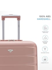Flight Knight Rose Gold + Rose Gold Easy Jet 56x45x25cm Overhead 4 Wheel ABS Hard Case Cabin Carry On Suitcase Set Of 2 - Image 3 of 4