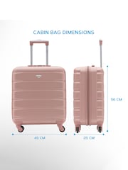 Flight Knight Rose Gold + Burgundy EasyJet 56x45x25cm Overhead 4 Wheel ABS Hard Case Cabin Carry On Suitcase Set Of 2 - Image 4 of 9