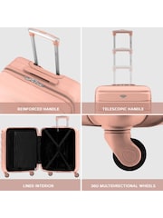 Flight Knight Rose Gold + Burgundy EasyJet 56x45x25cm Overhead 4 Wheel ABS Hard Case Cabin Carry On Suitcase Set Of 2 - Image 5 of 9