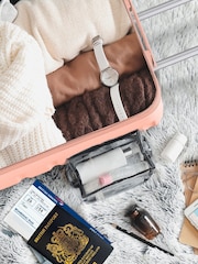 Flight Knight Rose Gold + Burgundy EasyJet 56x45x25cm Overhead 4 Wheel ABS Hard Case Cabin Carry On Suitcase Set Of 2 - Image 6 of 9
