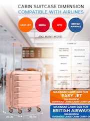 Flight Knight Rose Gold + Burgundy EasyJet 56x45x25cm Overhead 4 Wheel ABS Hard Case Cabin Carry On Suitcase Set Of 2 - Image 7 of 9