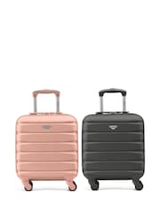 Flight Knight EasyJet Underseat 45x36x20cm 4 Wheel ABS Hard Case Cabin Carry On Suitcase Set Of 2 - Image 1 of 8