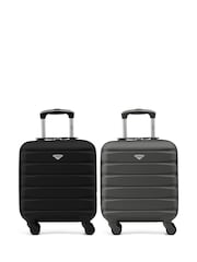 Flight Knight EasyJet Underseat 45x36x20cm 4 Wheel ABS Hard Case Cabin Carry On Suitcase Set Of 2 - Image 1 of 8