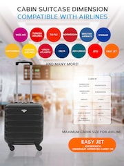 Flight Knight EasyJet Underseat 45x36x20cm 4 Wheel ABS Hard Case Cabin Carry On Suitcase Set Of 2 - Image 7 of 8