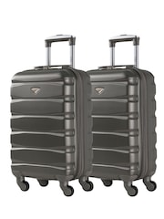 Flight Knight EasyJet Overhead 55x35x20cm Hard Shell Cabin Carry On Case Suitcase Set Of 2 - Image 1 of 7