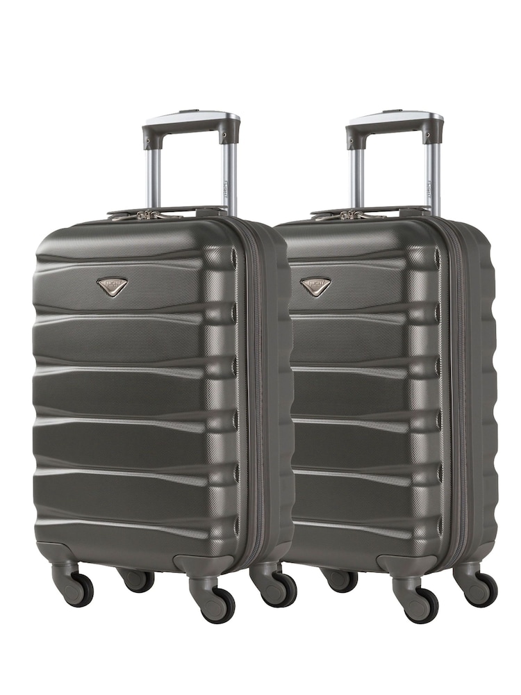 Flight Knight EasyJet Overhead 55x35x20cm Hard Shell Cabin Carry On Case Suitcase Set Of 2 - Image 1 of 7