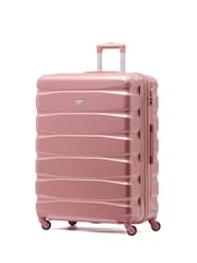 Or rose brillant - Grande valise à enregistrement légère Flight Knight avec 4 roues - Image 1 de 6